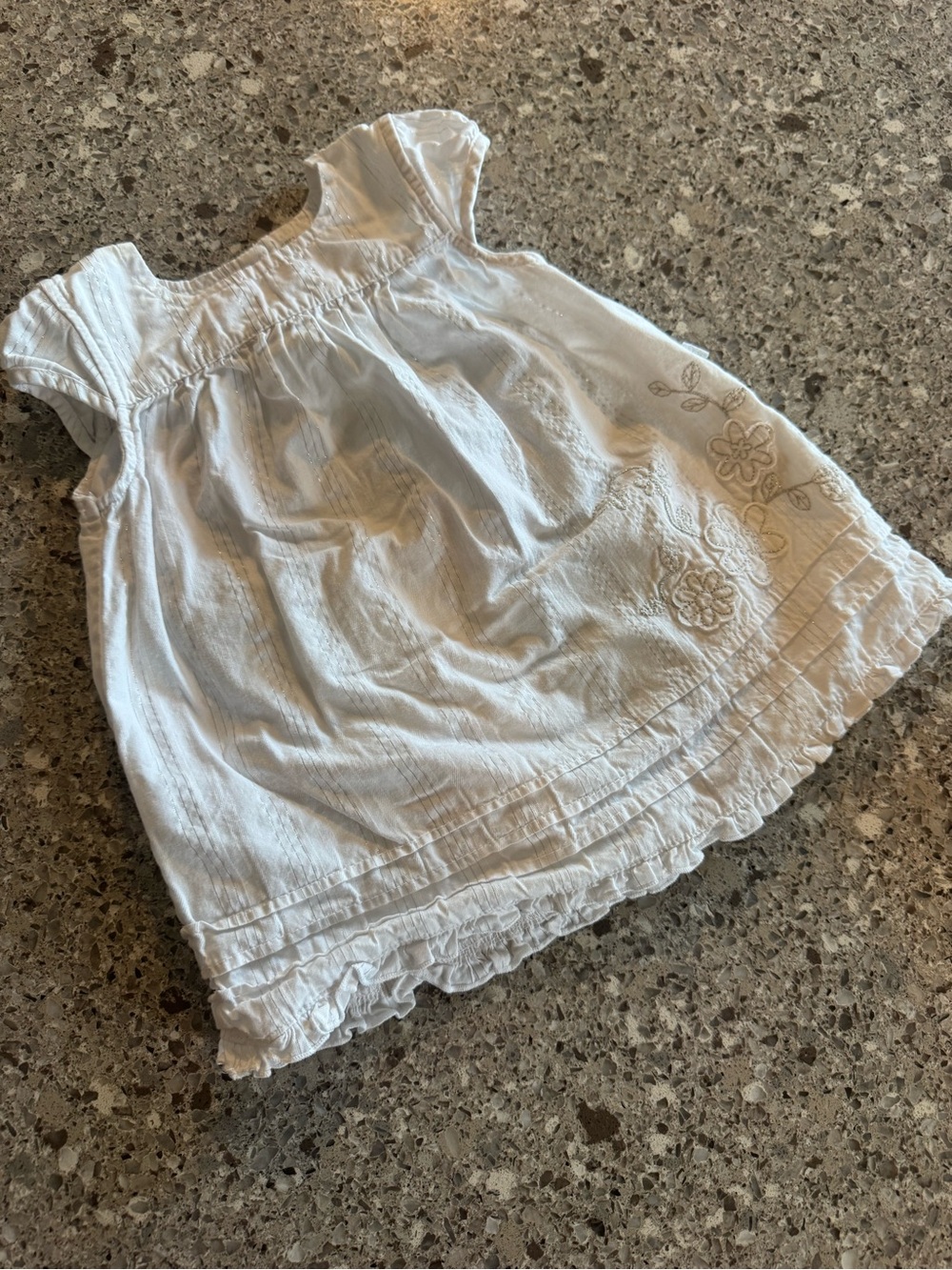 Carter’s 12M White Embroidered Floral Dress + Bloomers 2 Piece